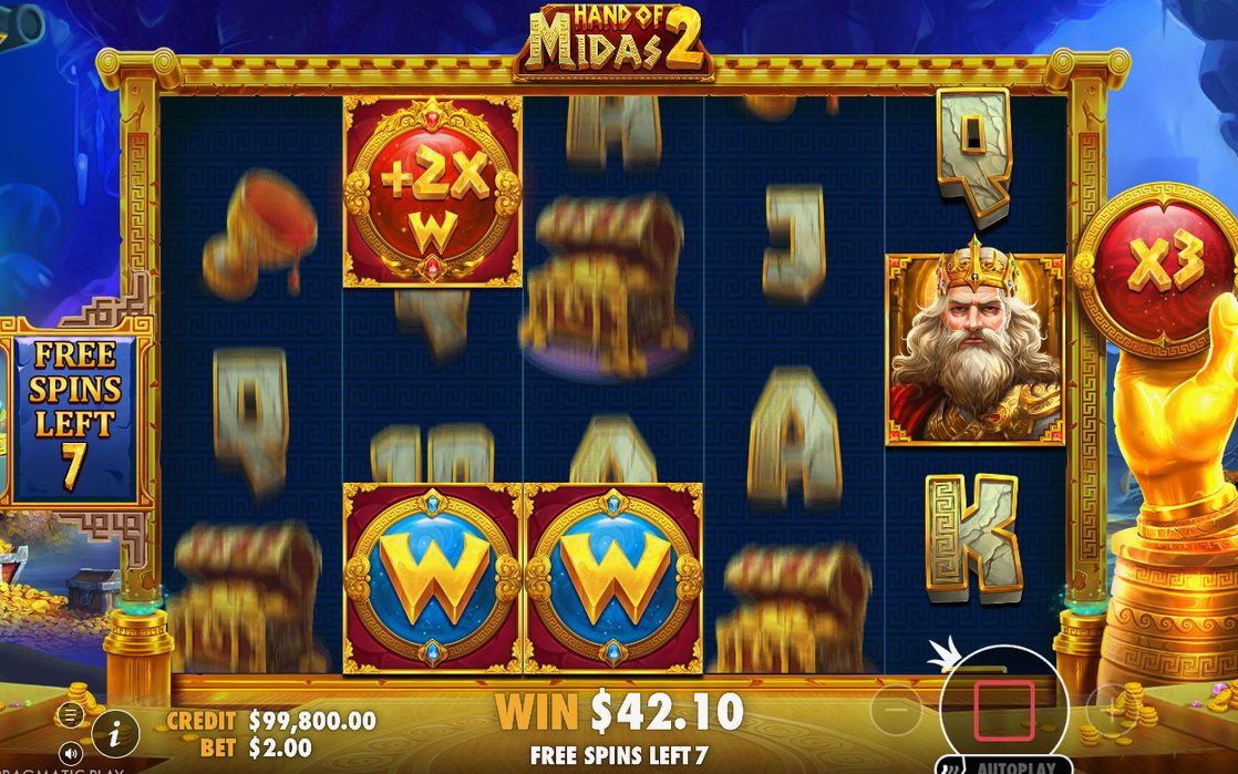 Free spins med klibbig WILD på hjul 2 till 4