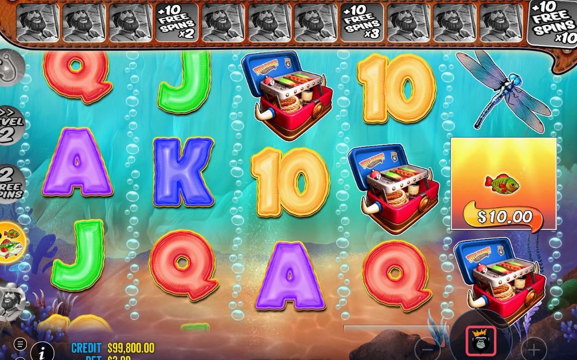 Free Spins: Wild (Fisherman) samlar pengar från fiskarna