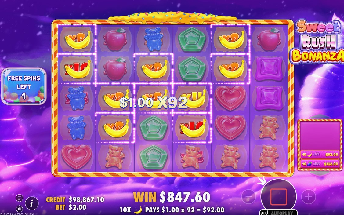 Rutnätet under Free Spins, samma 6x5-format som basspelet
